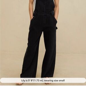 Women's Black Denim Overalls